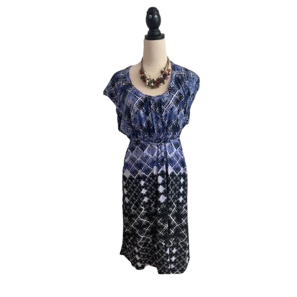 Axcess Women's Multicolor Purple & Black Stretch Dress‎ Hi Waist Size XL